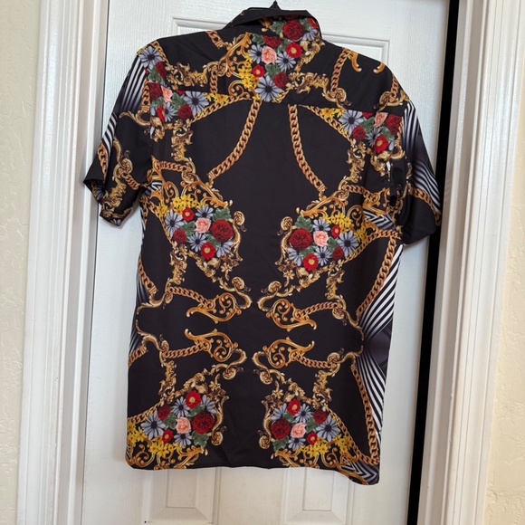 Fashion Nova Men Black Graphic  Shirt SZ L - Picture 11 of 12